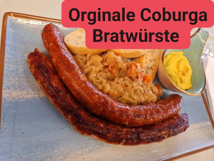 Coburger Bratwurst mit Sauerkraut